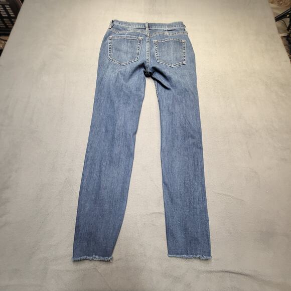 We the Free People Jeans Womens 26 Blue Straight Leg Distressed Denim Stretch - Picture 10 of 11